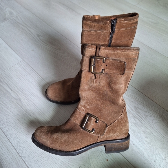 Paul Green Brown Mid Calfe Suede Buckle Ankle Boots 7 - Picture 1 of 13